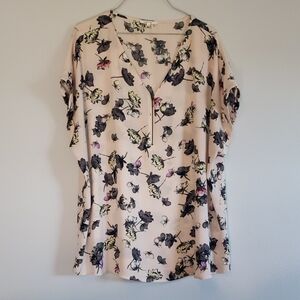 Maurcies Pink Floral Print Blouse Size 2